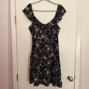 Old Navy Black Dress with Floral Design